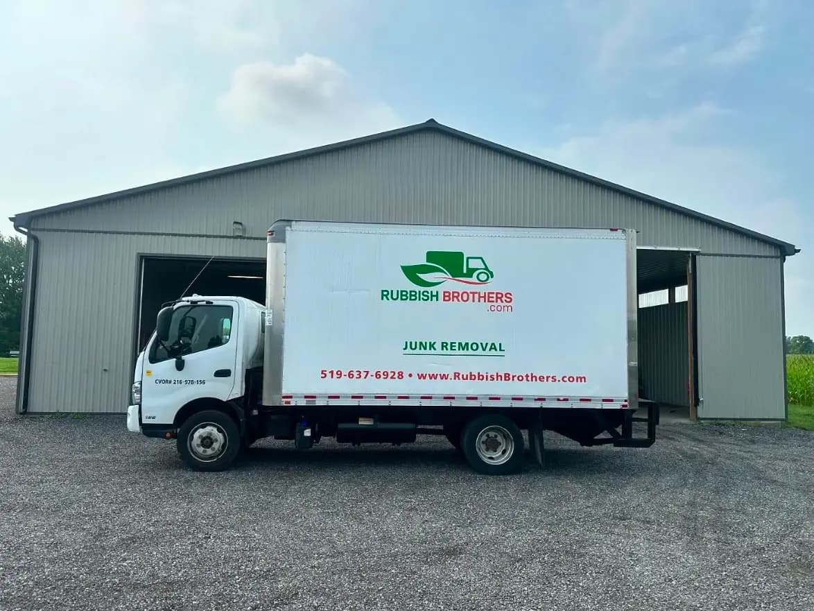 Rubbish Brothers junk removal truck in London Ontario